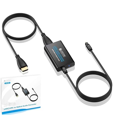 eSynic ARC eARC Audio Extractor with HDMI & Optical Cable for 5.1 Channel