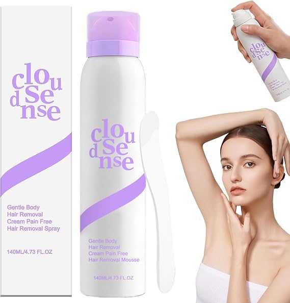 Cloud Sense Hair Removal Mousse, Gentle Body Hair Remover, Cloud-Sense Silky Pain Free Hair Remover Spary For Women and Men, Quick & Effective Hair Removal