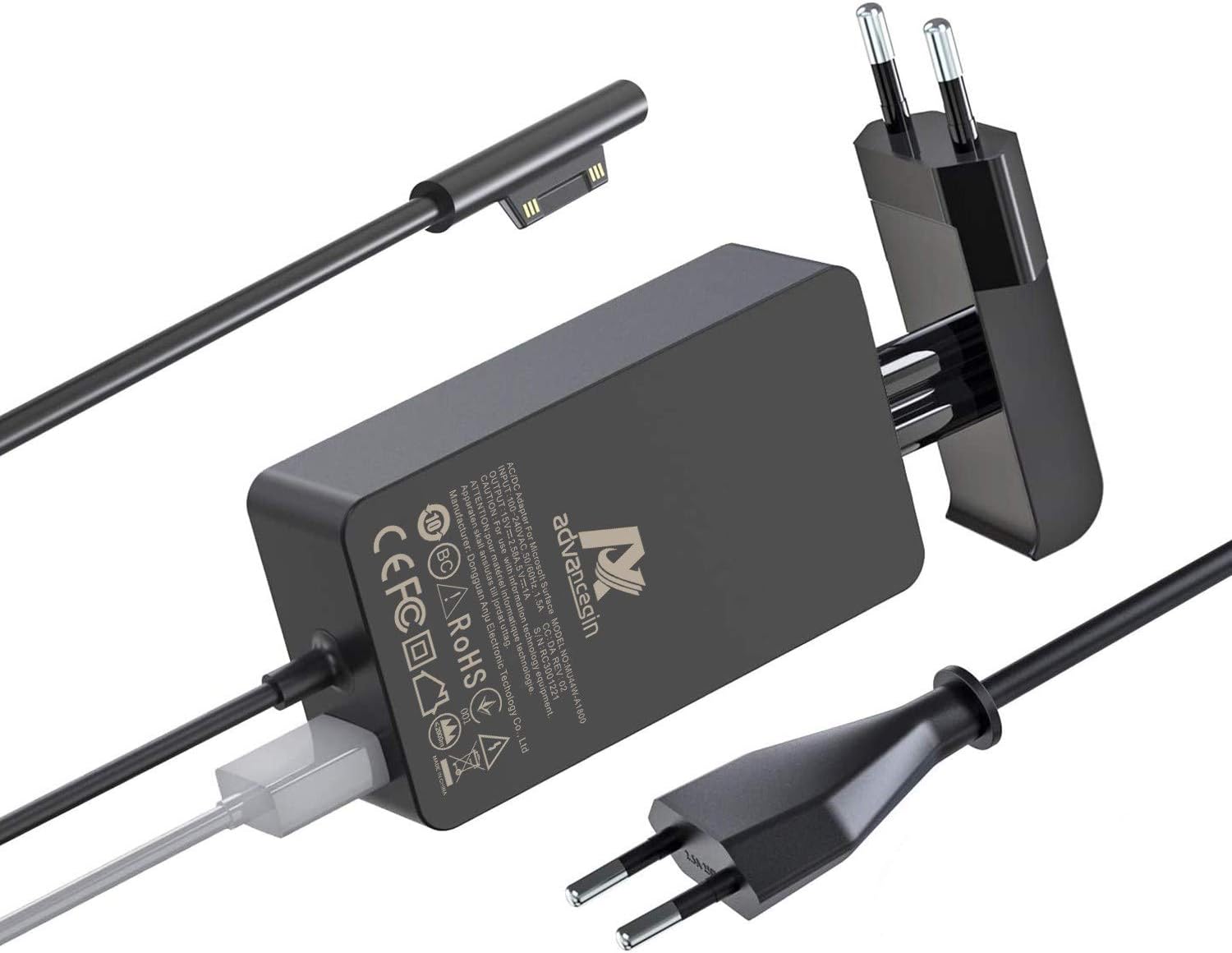 44W 15V Surface Laptop Güç Kaynağı Şarj Cihazı 2,58 A Adaptör Microsoft Surface Laptop Surface Pro 3 & Pro 4 Surface Book için 6 ft Güç Kablosu ile