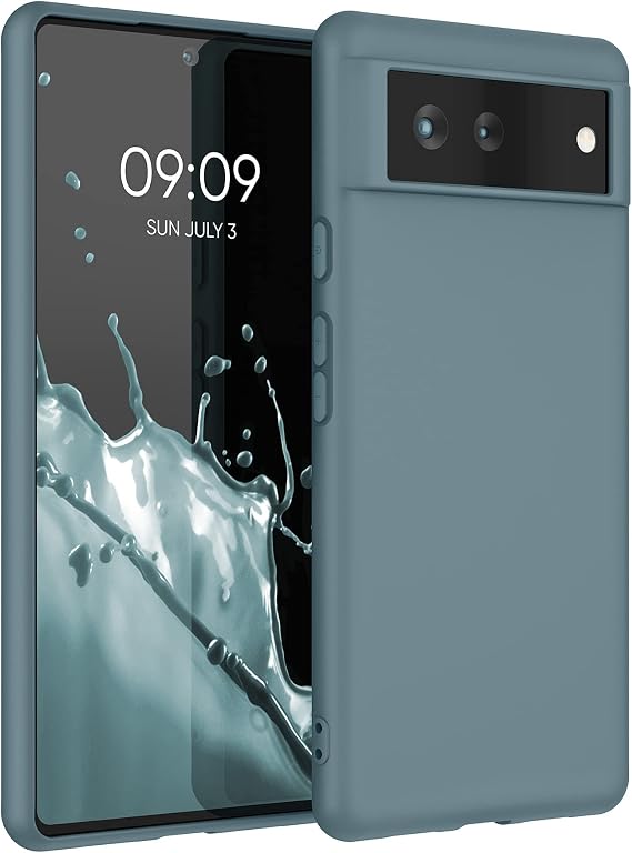 kwmobile Case for Google Pixel 6 Case - Soft Cover - Shockproof TPU Material - Wireless Charging - Arctic Night