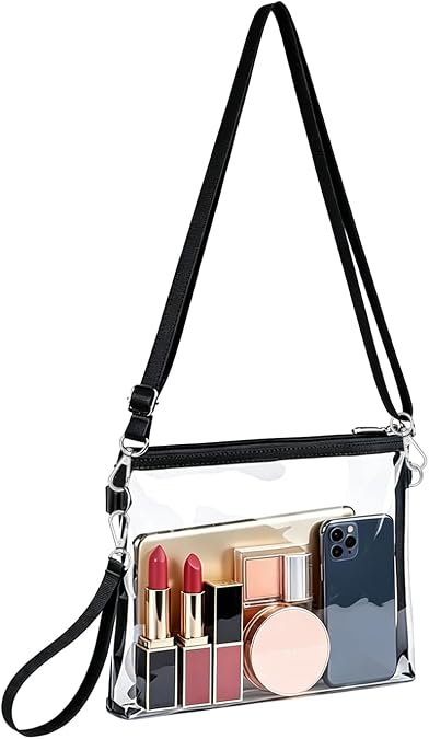 FuninCrea Small Clear Crossbody Bag, Clear Bag for Stadium Events