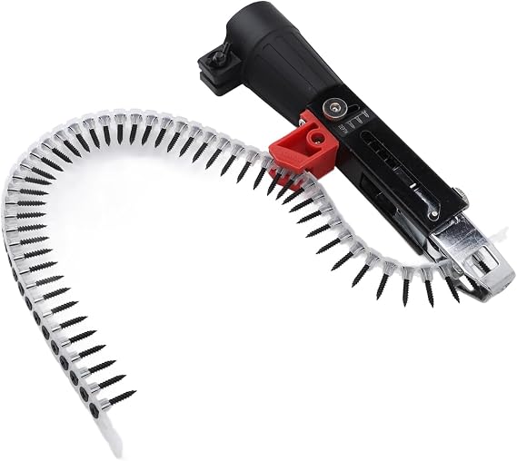 Dpofirs Auto Feed Screwdriver, Chain Auto Feed Screw Driller Automatic Electric Drill, with Adjustable Screw Length for Gypsum Board and Wood Board Installation
