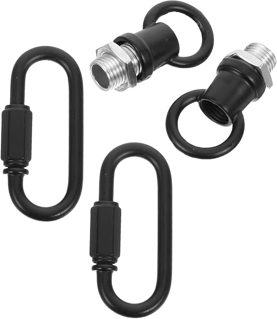 minkissy 2 Sets M10 Black Metal Hanging Hook Rings for Lanterns