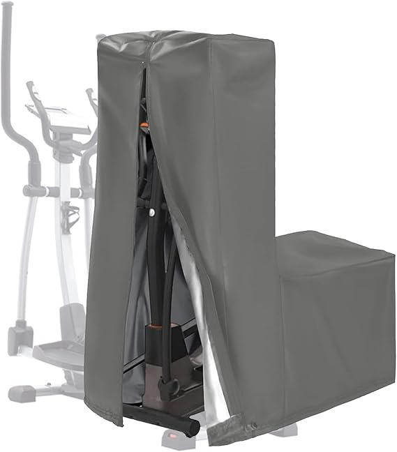 Waterproof Elliptical Machine Cover - Heavy Duty Exercise Bike Cover with Zipper Windproof Dustproof Indoor Outdoor Protection,Grau-26 * 15.5 * 46in