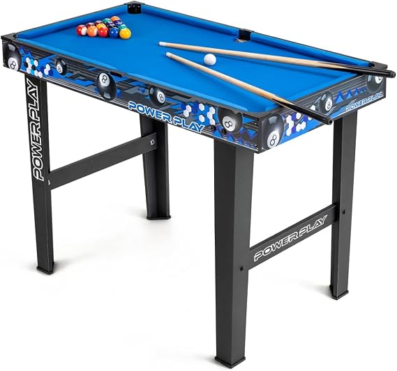 Power Play Pool Games Table for Kids & Adults, Compact, Portable, Gift for Boys and Girls
