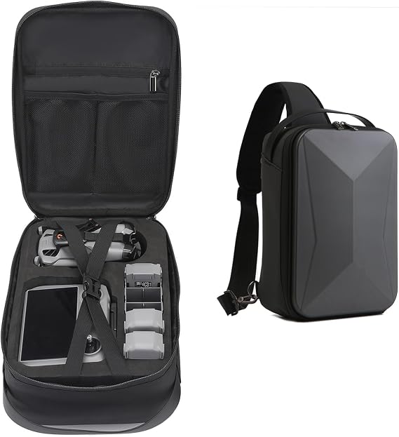 DJI Mini 5 Pro用ケース、スリングバックパックチェストバッグ、ポータブル耐衝撃トラベルストレージキャリーケース、DJI RC 2/RC-N3リモコンバッテリーとアクセサリースリングバックパック。