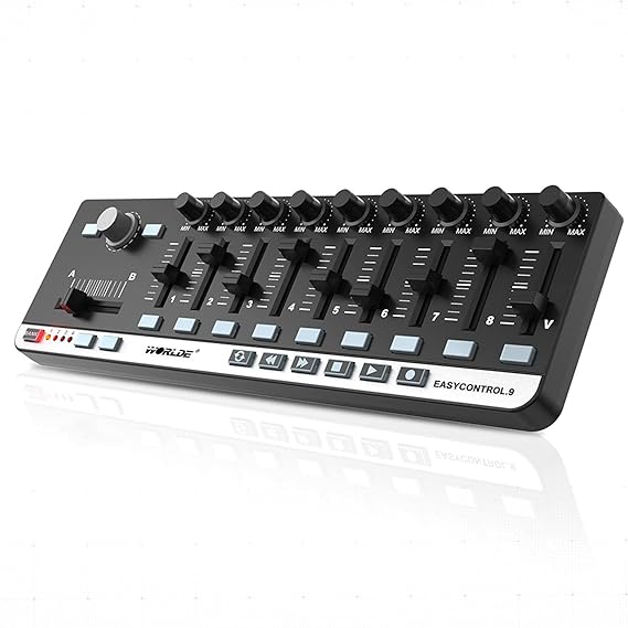Portable Mini USB 9 Slim-Line Control MIDI Controller