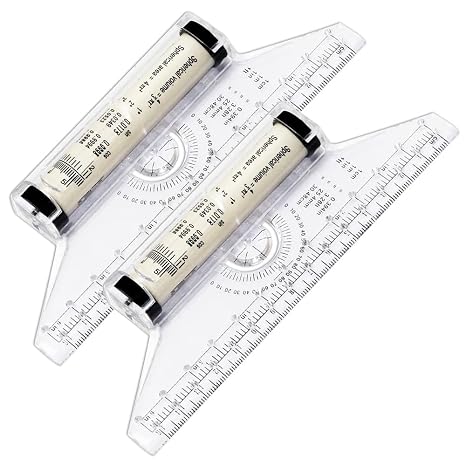 15cm Rolling Ruler, 2 Pcs Measuring Parallel Rulers, Multipurpose