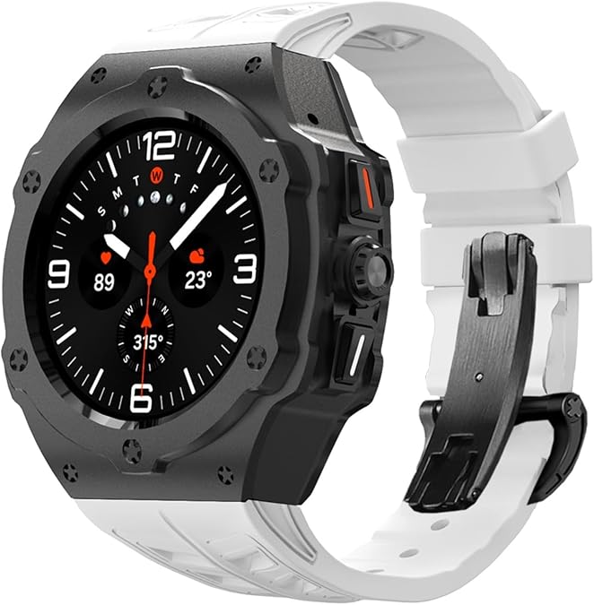 Alloy Modification Kit For Samsung Galaxy Watch 7 Ultra 47MM Metal Case For Galaxy Watch 7 Ultra Fluororubber Strap Diy Mod Kit Watchbands