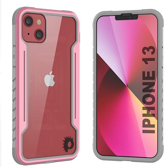 Punkcase iPhone 13用 アベンジャーディフェンスシリーズ ミリタリーグレード保護カバー アルミフレーム クリアバック iPhone 13 6.1インチ2021用究極の落下保護 ローズゴールド