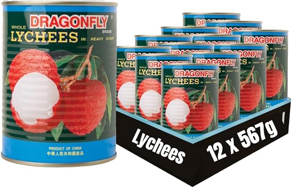 Lychee in Bulk – Tinned Lychees in Syrup – Canned Lychee Fruit for Cocktails & Catering (12x567g)