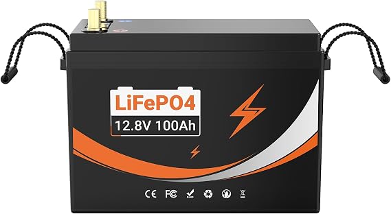 12V 100Ah LiFePO4 Battery 12V Lithium Batteries with BMS Protection 4000-15000 Times Maintenance-free Battery for Solar System, Fish Finder, Pram, Solar Panel Kit, Motorhome, Boat, Camping