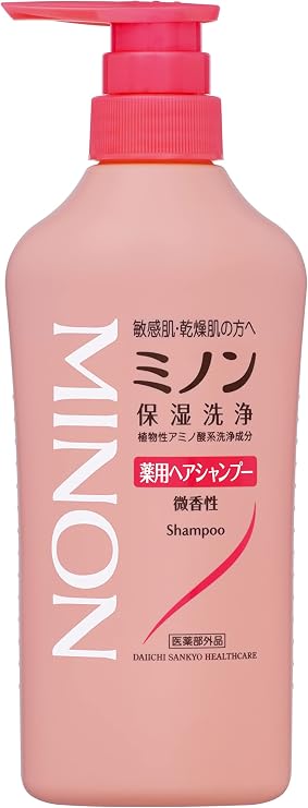 Minon Medicated Hair Shampoo Main Bottle 450mL Hair Shampoo Sensitive Skin Itch Dandruff Moisturizing Dryness Care Weakly Acidic Low Irritation Over-the-counter Drug