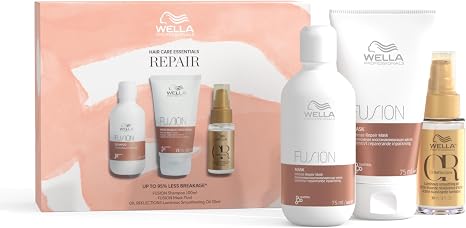 Wella Professionals Fusion Travel Set | Includes Shampoo, Conditioner and Smoothening Oil | Hair Protection against Breakage & Damage