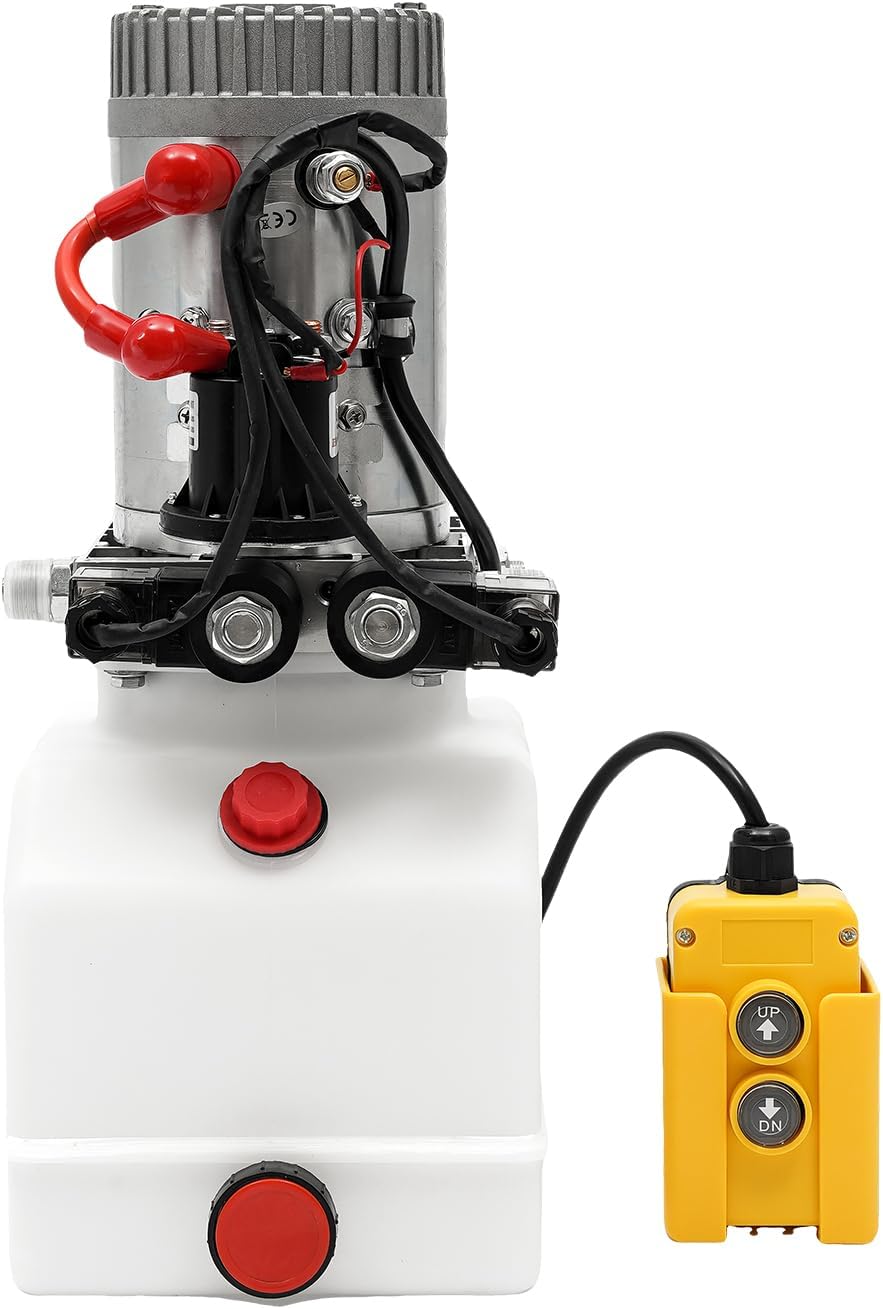 Hydraulic Pump for Dump Trailer, Hydraulic Power Unit 12V, Double Acting Dump Truck Hydraulic Pump Double Acting Hydraulic Pumps Truck