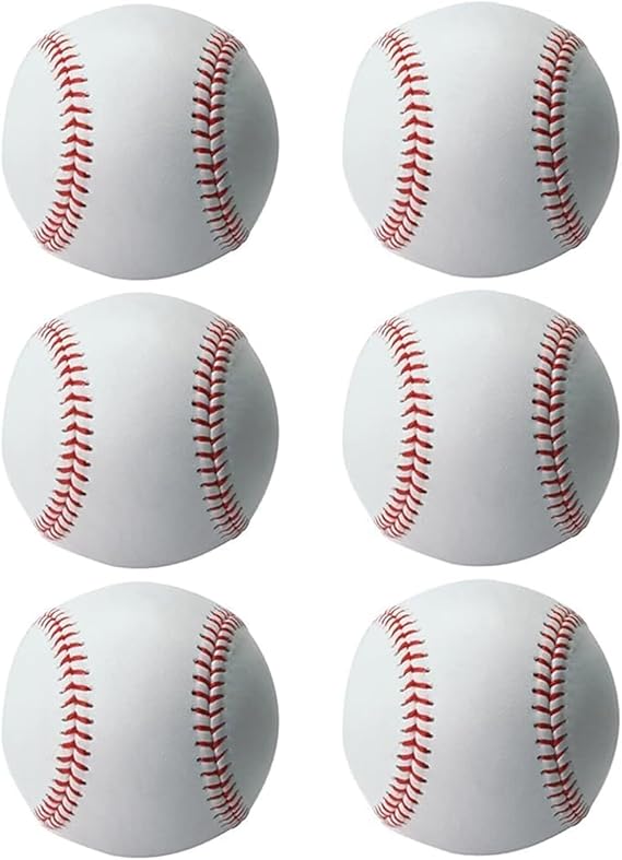 SDMAX Baseball Ball, Training Practice Baseball, Durable Rubber Leather, Stitched Line Ball, Softer Grip, For Outdoor Sports, Designed for Youth and Adults, White