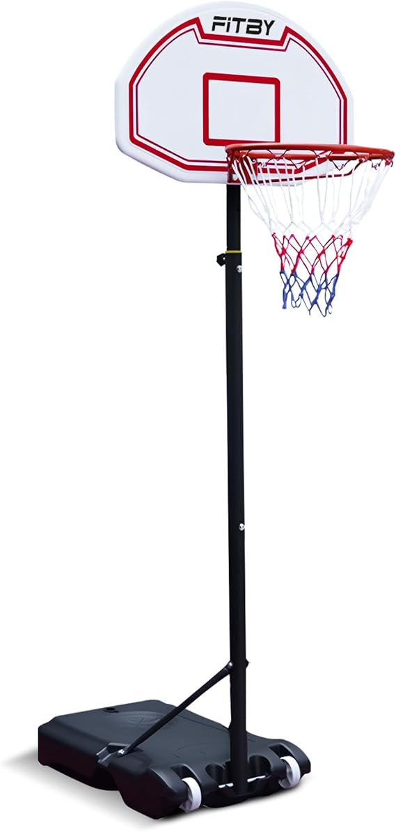 Vonia Basketball Hoop Outdoor for Kids & Adults - Adjustable Height Portable Basketball Stand with Wheels | Heavy Duty Net System Goal for Garden, Park, Indoor