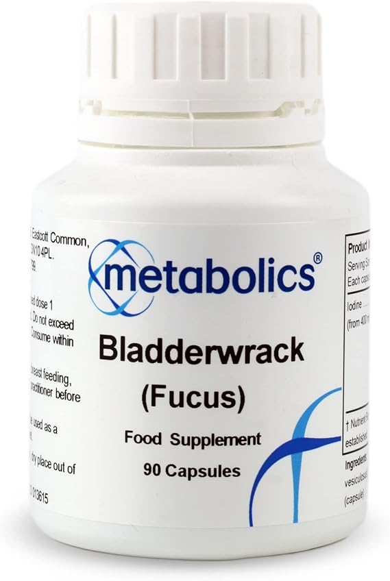 Bladderwrack 80 mg Extract – 90 Vegan Capsules | Wild‑Harvested Fucus vesiculosus for Thyroid, Metabolism, Digestive & Skin Health | Additive‑Free | UK Made | Metabolics