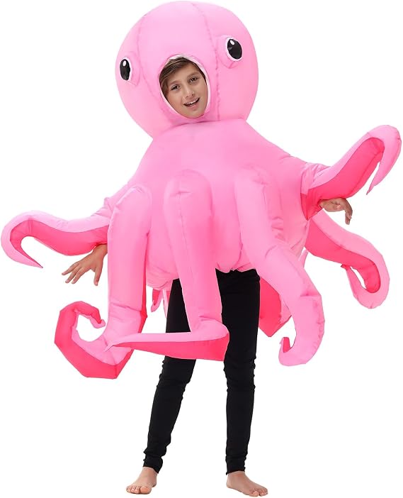 Spinosaurus Inflatable Octopus Costume Kids Inflatable Halloween Costumes Funny Blow Up Sea Costume for Boys Girls