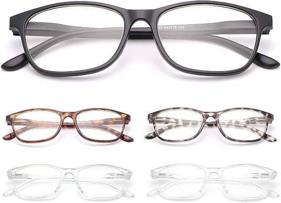 YIMI 5 Pack Reading Glasses Blue Light Blocking Spring Hinge Readers for Men Women Anti Glare UV Filter Lightweight Eyeglasses