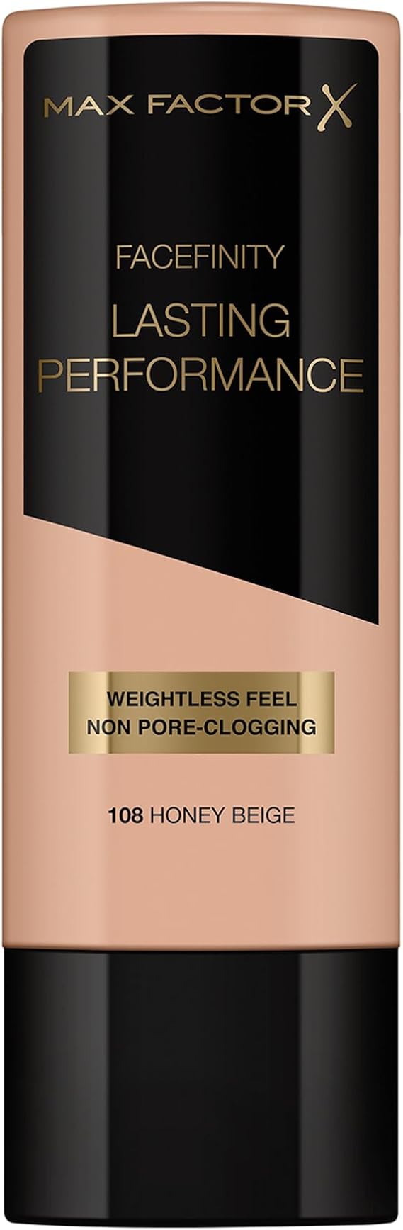 Max Factor Lasting Performance Liquid Foundation, 108 Honey Beige, Full Coverage, Flawless and Radiant Finish, Lightweight Formula, Smudge Resistant, Non Pore-Clogging, Fragrance Free, 35ml