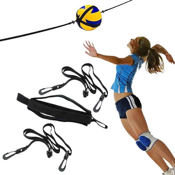 Volleyball Hitting Trainer, Solo Adjustable Training Aid, Volleyball Practice Equipment to Serve, Set, Hit, Perfect for Beginners and Experts, Single Training Tool