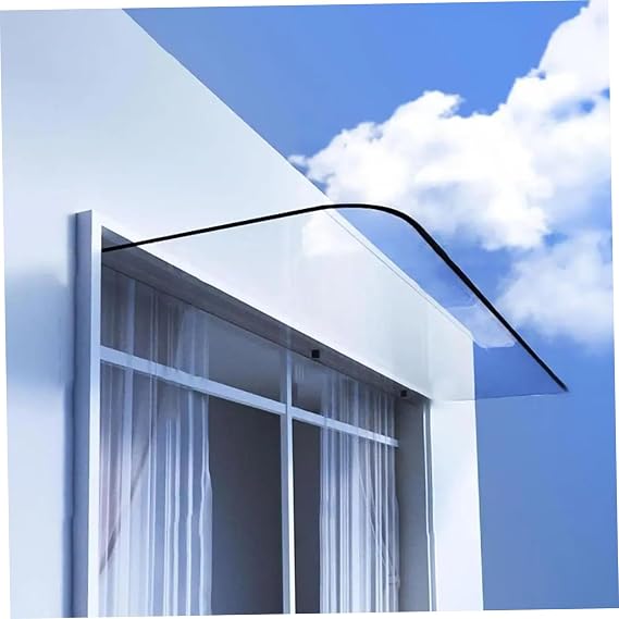 Door Canopy Window Awning Curved Rain Cover Multifunctional Awning for Door Entrance, Exterior Sun Shetter, Window Awning Rain Shelter Front Door Outdoor Patio Awning Canopy Garden Turtle Garden Statu