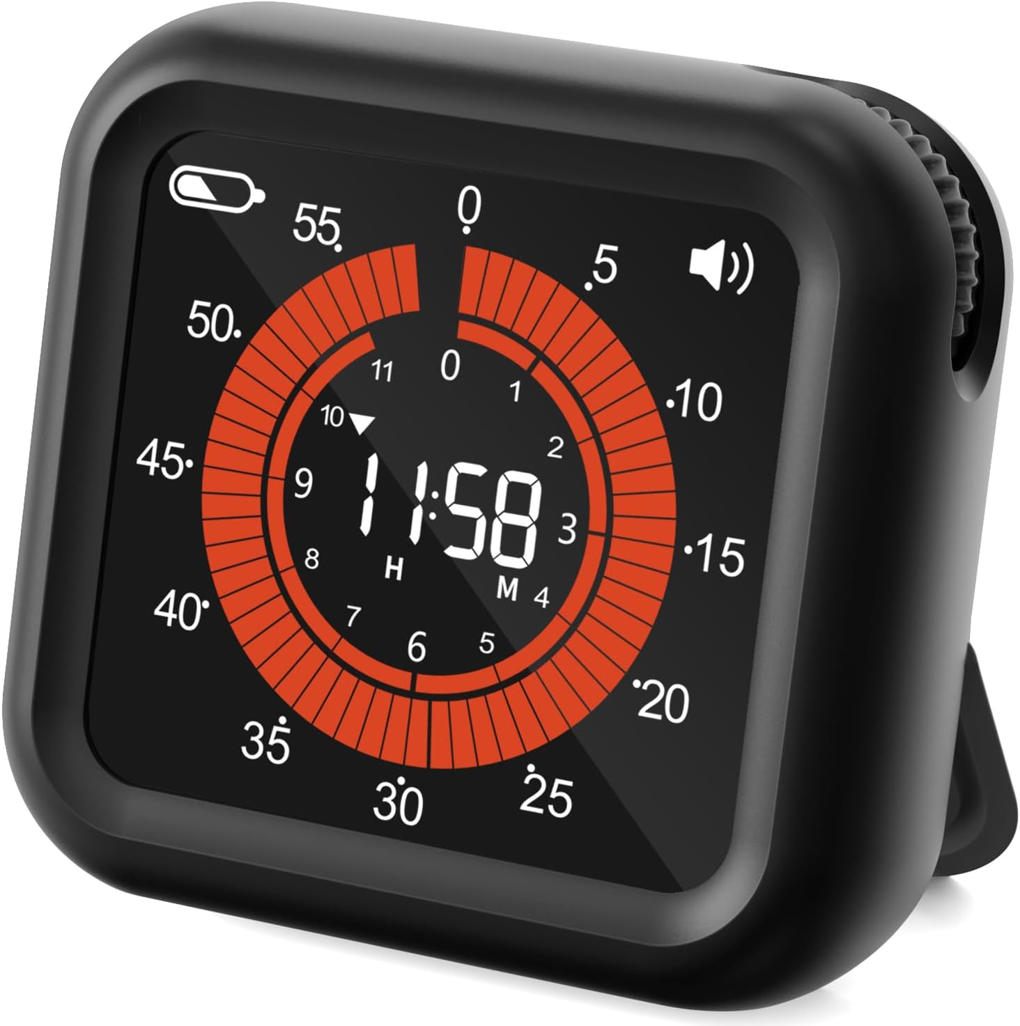 MeesMeek Digital Visual Timer - Max 11H 59M Rechargeable Countdown Timer with VA Display, Clear Digits, Adjustable Volume and Brightness, Magnetic Digital Timer for Kitchen, Classroom, Office