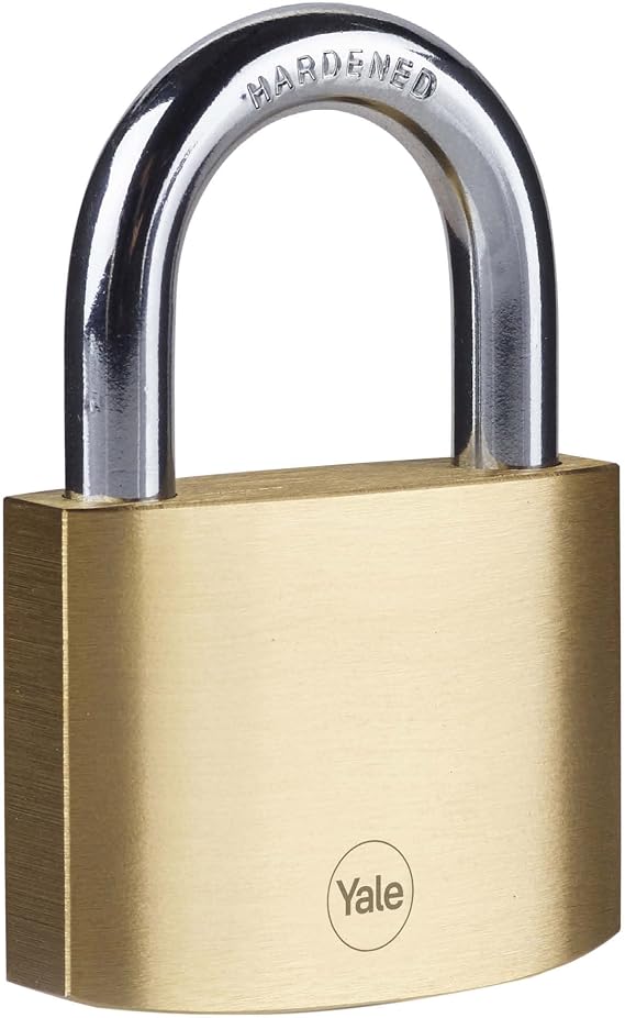 Yale Y110B/60/132/1 - Pirinç Asma Kilit 60mm - Standart Koruma - Sertleştirilmiş Çelik Halka - Çift Kilitleme - 3 Anahtar