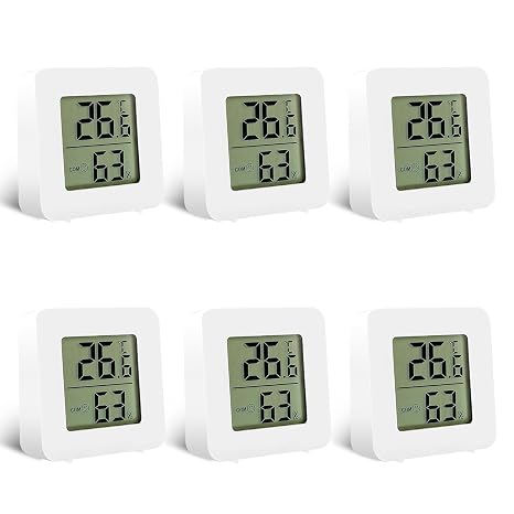6 Pack Digital Room Thermometer Indoor, Mini Hygrometer Humidity
