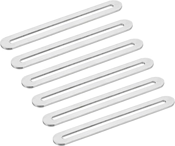 sourcing map Adjustable Flat Mending Plate Support 6.1"x0.75" Silver 6Pcs
