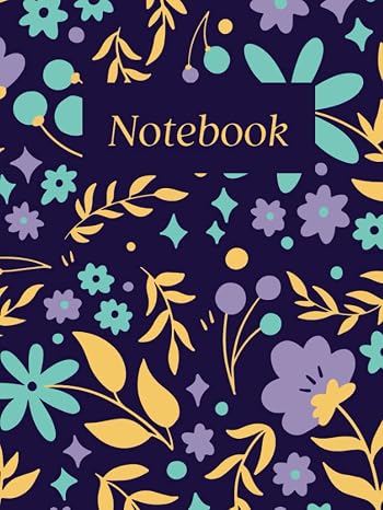 Eccolo Large Lined Hardcover Notebook Journal Hardbound Cover Writing Journal: College Ruled "8.5 x 11" 160 Lined Pages Purple and Yellow Floral