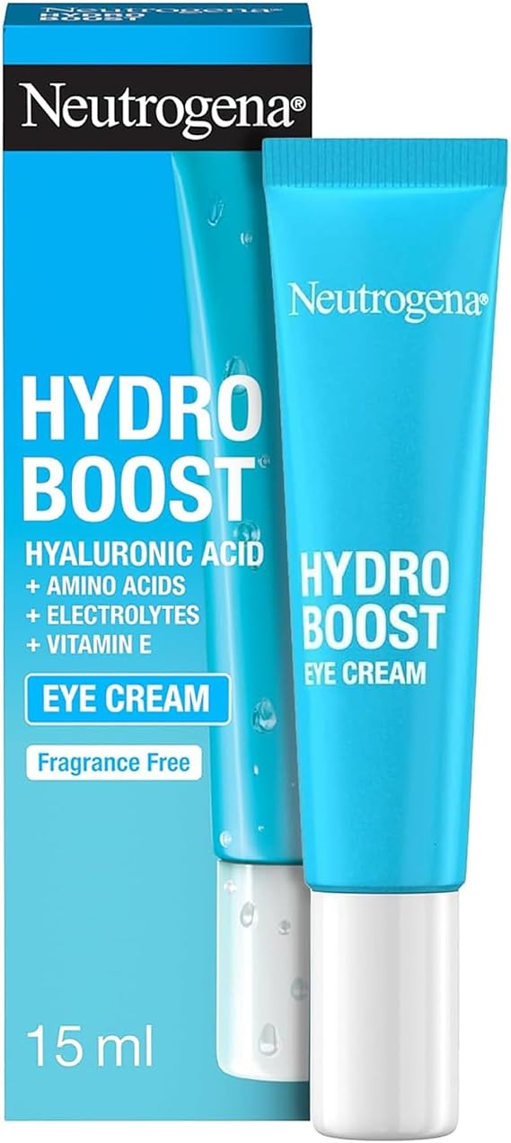 Neutrogena Hydro Boost Eye Contour (15ml) Moisturizing Eye Cream with Hyaluronic Acid, Amino Acids and Vitamin E, Dark Circle Cream and Bags