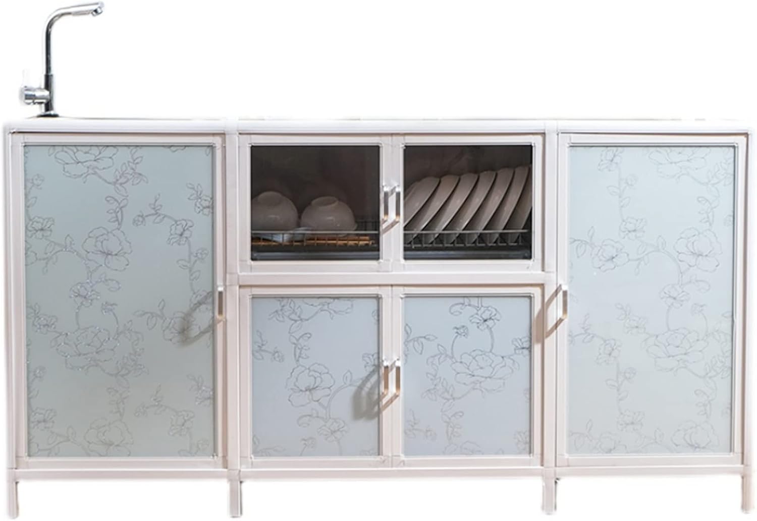 Kitchen Sink Stainless Steel Sink Sink Outdoor Sink Kitchen Sink Freestanding Utility Sink Cabinet Stainless Steel Single Bowl Commercial Kitchen Prep Station Bathtub Washing Basin Storage Shelf for Indoor Outdoor Laundry Garage Color : L, Size : 1484080cm58.215.731.4inch