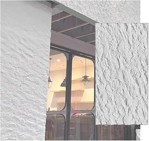 3D Faux Stone Wall Panels, PU Cement Texture Brick Wainscoting, Water Proof Lightweight Interior Decor Wall Covering For TV Wall Office Storefront(White,0.6x1.2m/23.6x47.2in/1pcs)
