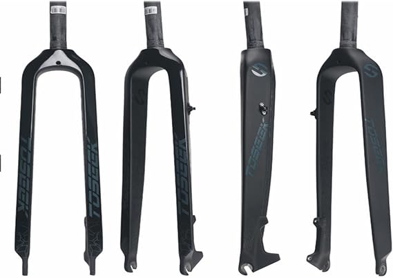 High Strength Full Carbon Fiber 26/27.5/29" Rigid Disc Brake MTB Fork 28.6mm Threadless Straight Tube 1-1/8" Superlight Mountain Bike Front Forks for Mountain Bike Bike Accessory,Black A,27.5