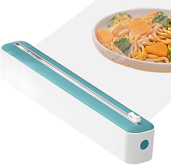 Saran Wrap Dispenser - Refillable Cling Wrap Dispenser | Aluminum Foil And Wax Paper Dispenser For Kitchen, 2 In 1 Cling Wrap Cutter Organizer | Roll Organizer Holder For Organization And Storage