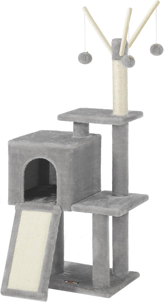 Feandrea Cat Tree, Game Tower, Kitten, Dove Gray PCT143W01