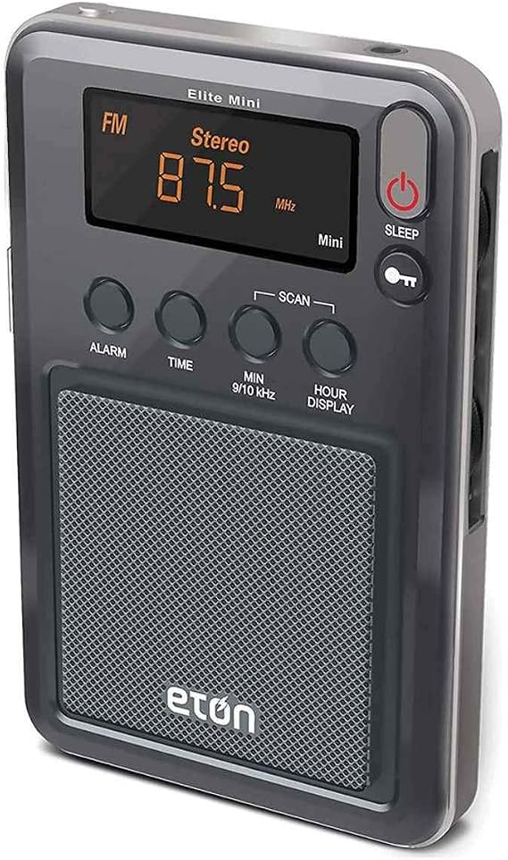 Eton - Elite Mini Compact AM/FM/Shortwave Radio with Built-in AM Antenna and Telescoping FM/SW Antenna, Clock and Alarm with Sleep Timer and Custom Leather Case, Commitment to Prepare