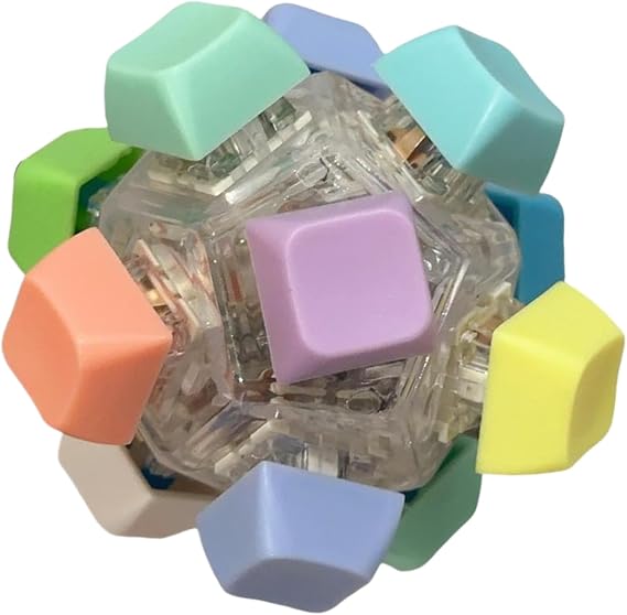 Keyboard Fidget Toy, 12 Color Button Funny Keyboard Sensory Toys, Novelty Stress Relief Keyboards Fidget Toy Light up, Portable Clicker Keyboards Sensory Toys, for Adults & Kids