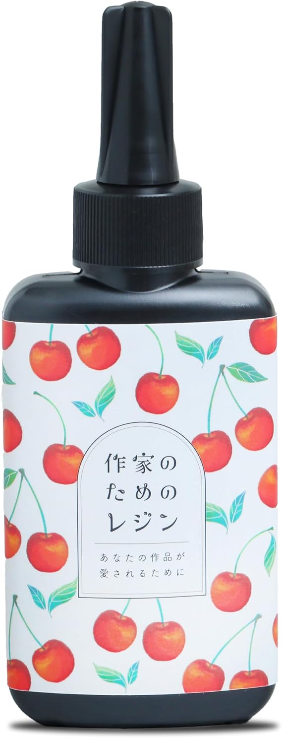 Artist Resin, UV Resin, Liquid Resin, 3.5 oz 100 g, Made in Japan, Low Viscosity, Hard Type, UV-LED Compatible, Cherry Labels