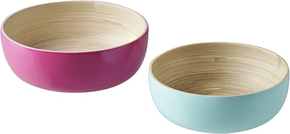 Bambu servis kasesi, pembe-turkuaz, 2'li set