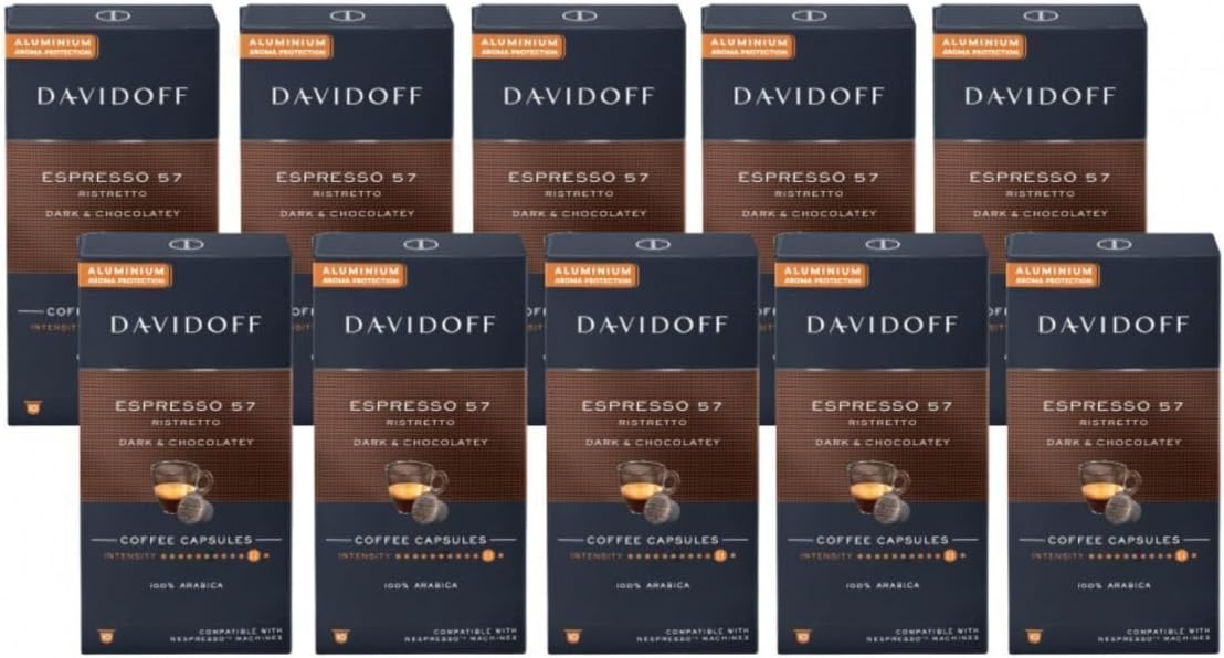 Davidoff Espresso 57 Rıstretto Dark&Chocolatey Aluminium Kapsül Kahve (100 Adet) (Nespresso Uyumlu)