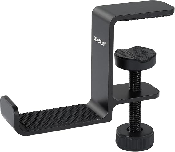 aceyoon Multi-Function Headphone Stand, Headset Holder Aluminum & Silicone Headset Stand Adjustable Headphone Hanger Hook Under Desk Mount Compatible for Xbox Headset Gaming