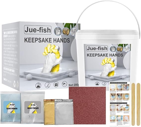 Hand Casting Kit for Couples, Keepsake Hand Casting Kit, DIY Gifts for Anniversary, Wedding, Birthday, Newborn Celebration, Keepsake Sculpture Wedding, Plaster Hand Casting Kit (A)