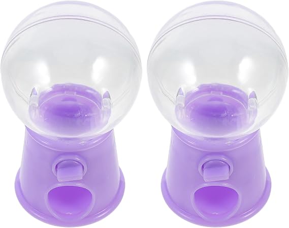 HOMSFOU 2pcs Mini Candy Machine Dispenser for Gumballs and Small Candies