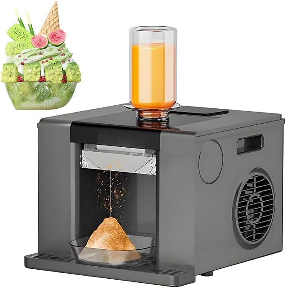 Korean Bingsu Shaved Ice Machine, 60kg/24h Snowflake Snow Maker Ice Cream Machine with Touch Screen, Snowflake Ice Machine with Automatic Cleaning for Commercial/Home Black