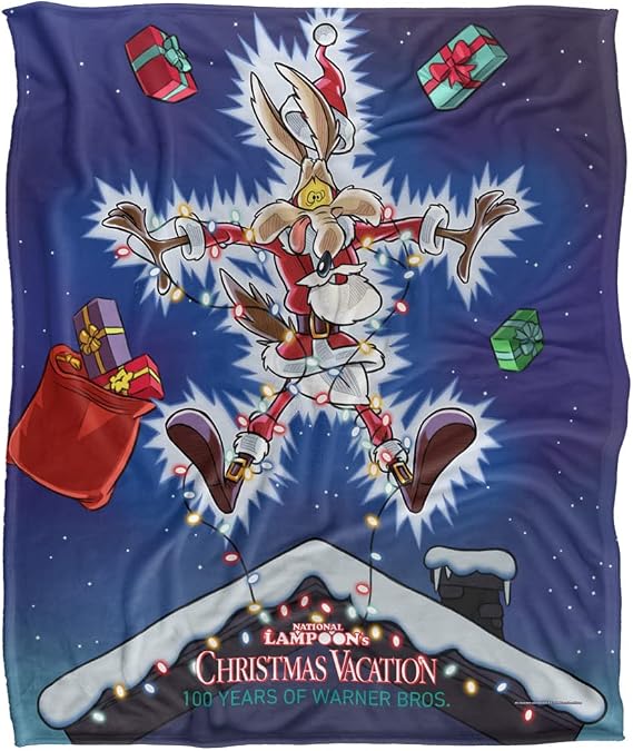 Wile E Coyote Christmas Vacation Silky Touch Super Soft Throw Blanket 152 X 127 cm, White