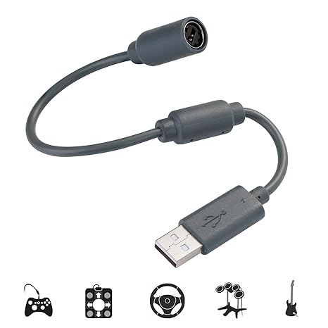 CSDWELL USB Breakaway Cable for Logitech G920 G923 G27 G29 Driving Force & Thrustmaster Ferrari 458 Spider Racing Wheel Cord, Guitar Hero & Xbox USB Plug