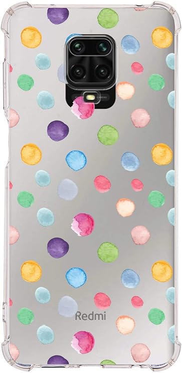 PrintiFy Xiaomi Redmi Note 9 Pro Uyumlu Water Color 6 Baskılı Şeffaf Köşe Korumalı Antişok Kılıf